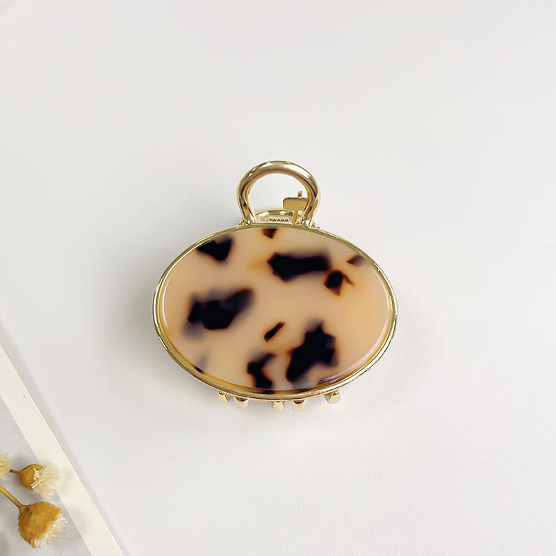 Contemporary 5.8cm Metal Hair Pin Lovely Korean Style Hair Claw For Girls Oval Cream