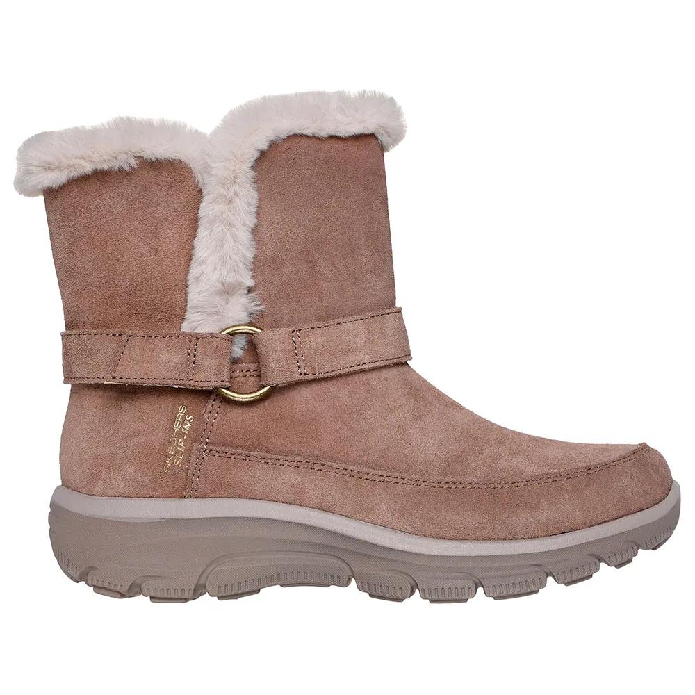 Skechers easy going dreamers luxe v ankle boots suede brown