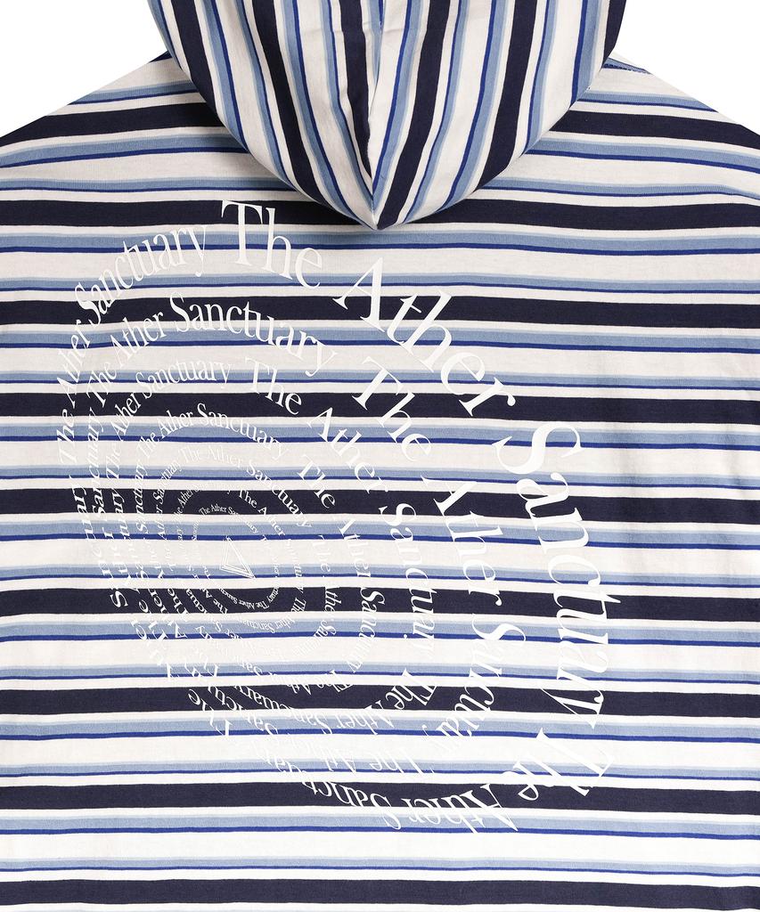 Circular Type Striped Hoodie (Sky Blue)