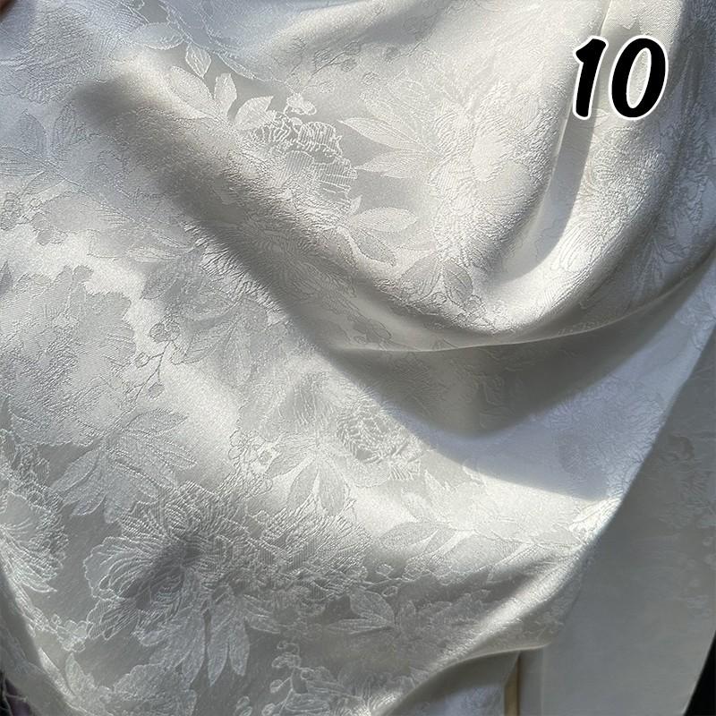 Two-color Embossed Peony Jacquard Fabric Imitation Silk Skin Friendly Cheongsam Cloth DIY for Skirts Pajamas Sewing Hanfu Cloth