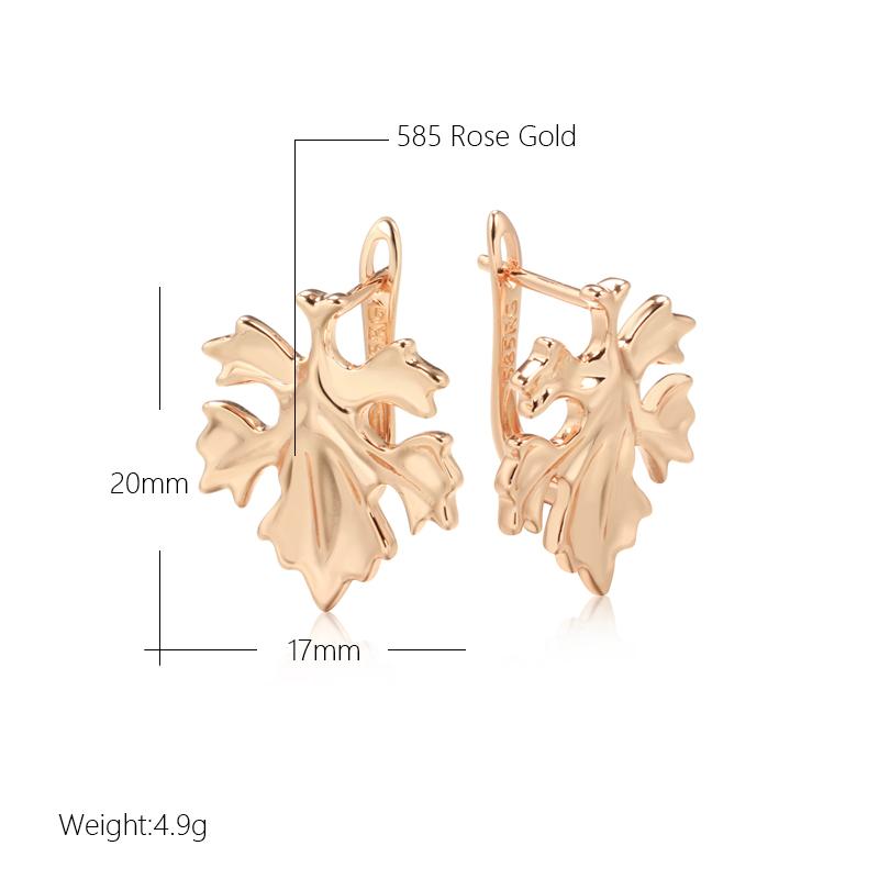 New Trend Women Leaf Drop Earrings Fashion  Rose Gold Color Creative Metal Jewelry Unique Romantic Wedding Earrings