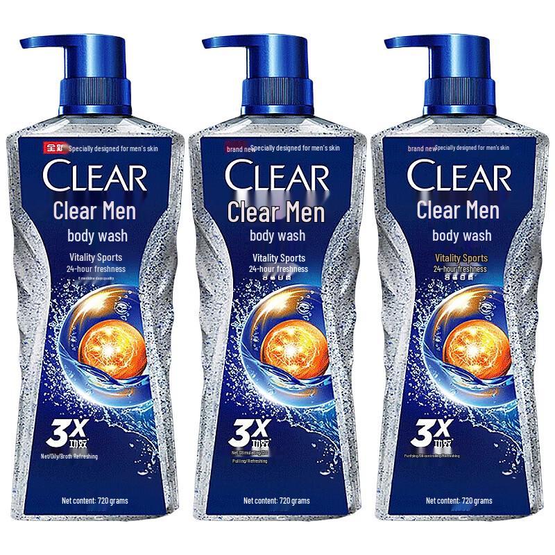 CLEAR Men's Vitality Sport Shower Gel 3-Pack