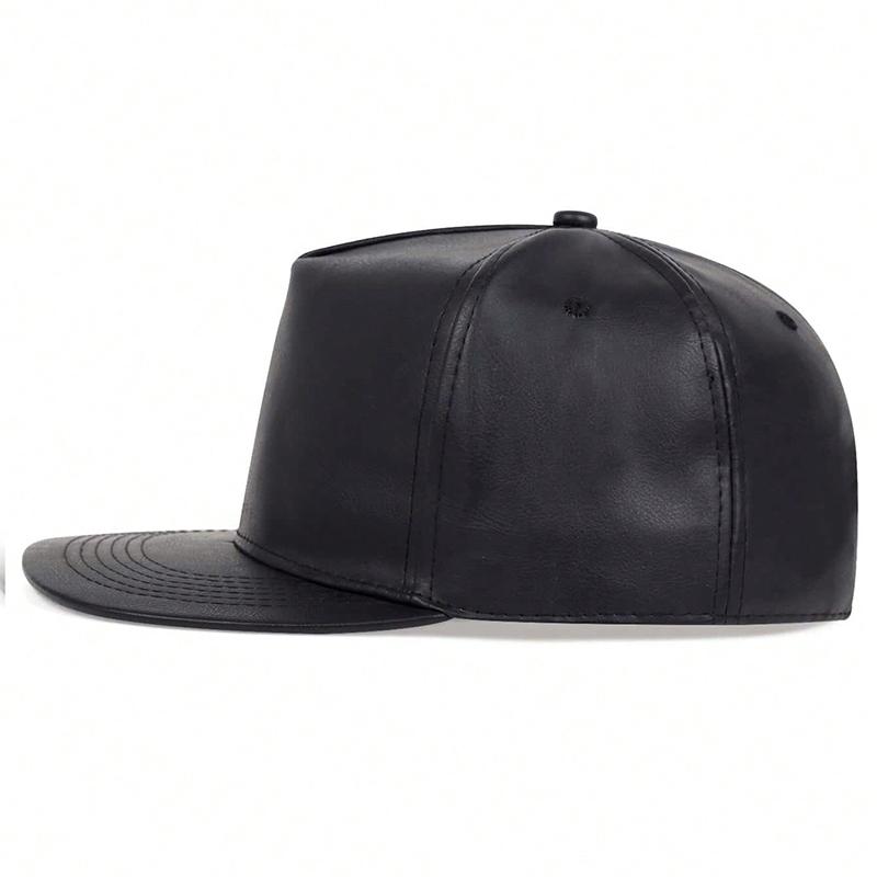 Men Pu Leather Baseball Cap Street Rap Singer Flat Top Hip Hop Caps Outdoor Windproof Casual Hats Snapback Hat