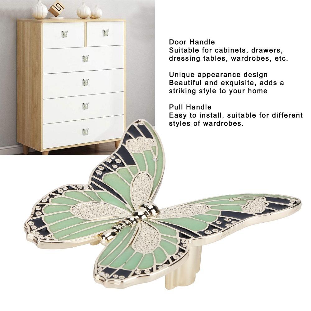 Easy Install Drawer Knobs Zinc Alloy Butterfly Knobs Vintage Cabinet Pull Handles Wardrobe