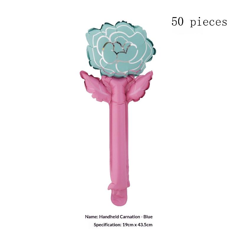 10/50Pcs Carnation Foil Balloons Valentine'S Day Rose Flower Balloon Decoration Valentine'S Day Flower Bouquet Birthday Decor