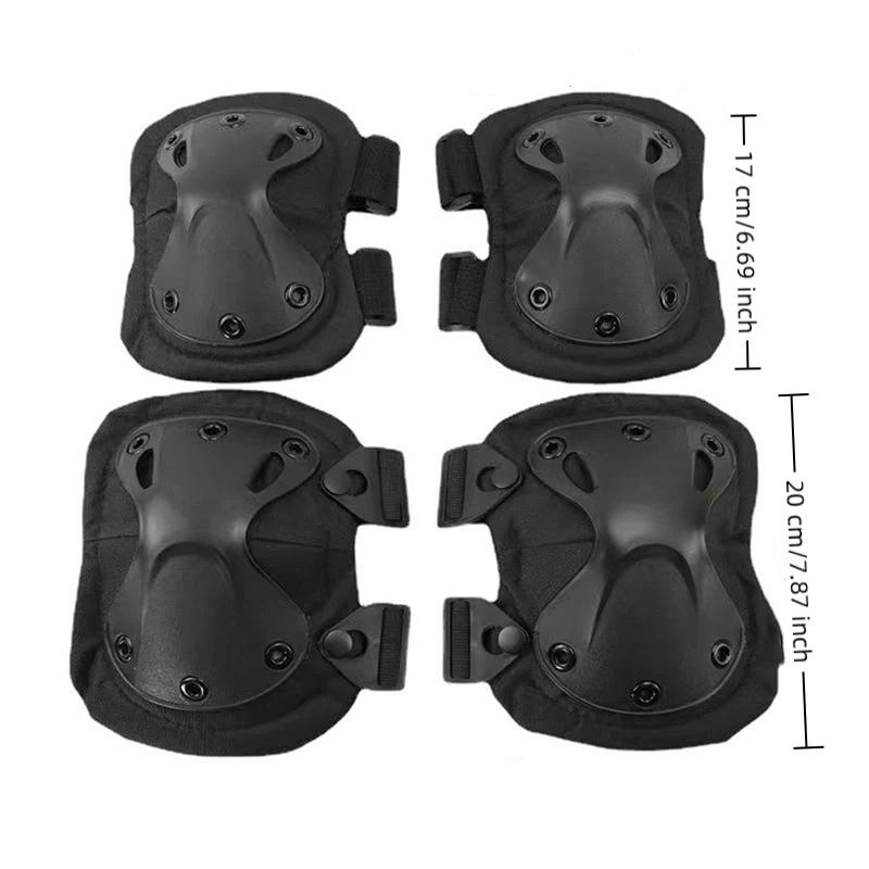 4 Piezas/Set Equipo Protector de Combate para Exterior Coderas Rodilleras Combate Caza Rodilleras Suministros para Deportes al Aire Libre