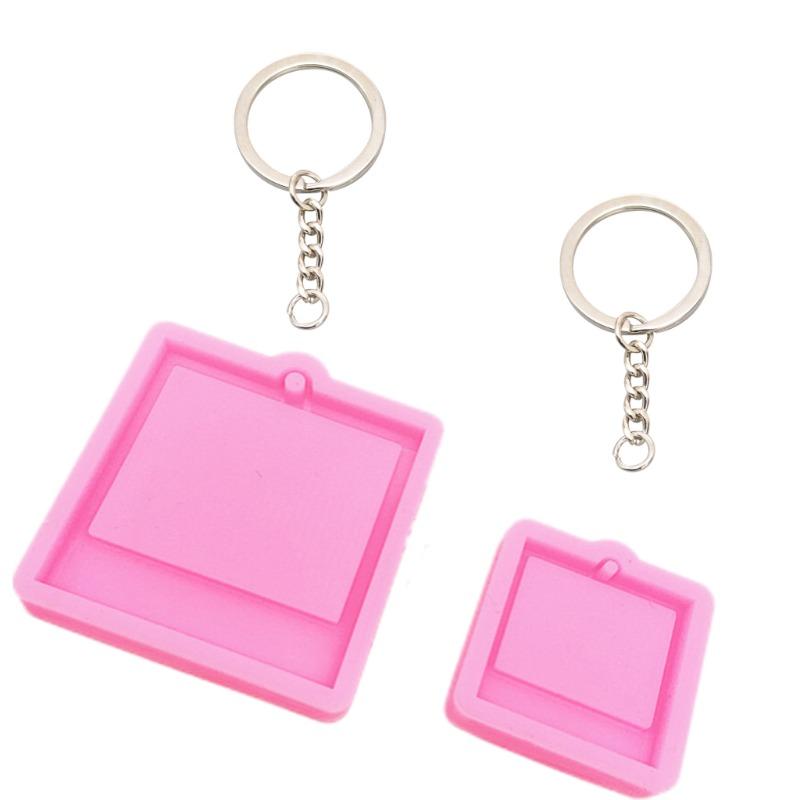 Photo Frame Keychain Epoxy Resin Mold Earring Pendant Silicone Mould Polymer Clay Jewelry Necklace Mold DIY Resin Crafts. White