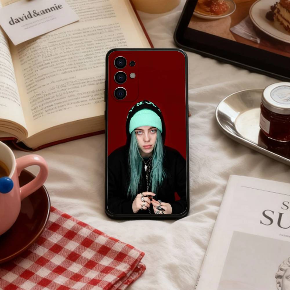 B-Billie B-BLUE E-Eilish singer Phone Case For Samsung S 25,24,23,22,30,21,10,9,Ultra,Plus,Lite,FE,4,5 G Soft Black Case Samsung S20fe