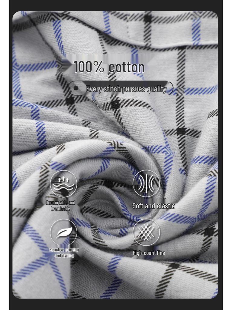 Men's High Waist Cotton Boxer Shorts - Loose Fit Sleep & Home Pants, Plus Size, Lightweight Four-Corner Design