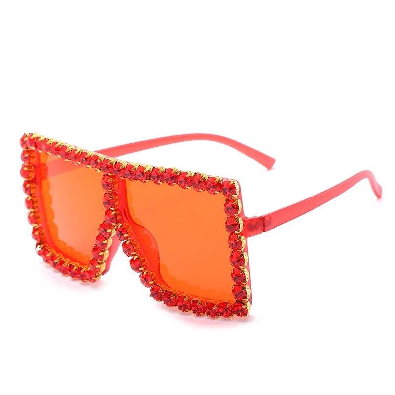 Sunglasses Women Oversized Square Diamond Men Fashion Rhinestone Sun Glasses Lady Luxury  Designer Eyewear UV400 Unisex
