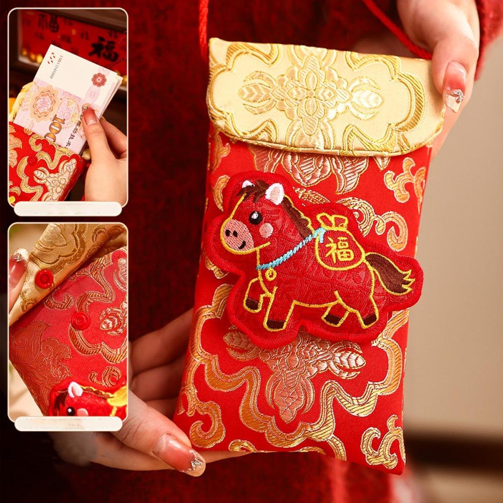 Chinese Style Good Lucky Money Bag Traditional Red Pocket Practical Gift Envelopes New Year Gift