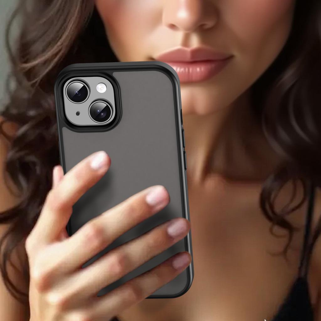 For iPhone 15 Case Skin Touch Matte Anti Drop TPU PC Phone Back Cover