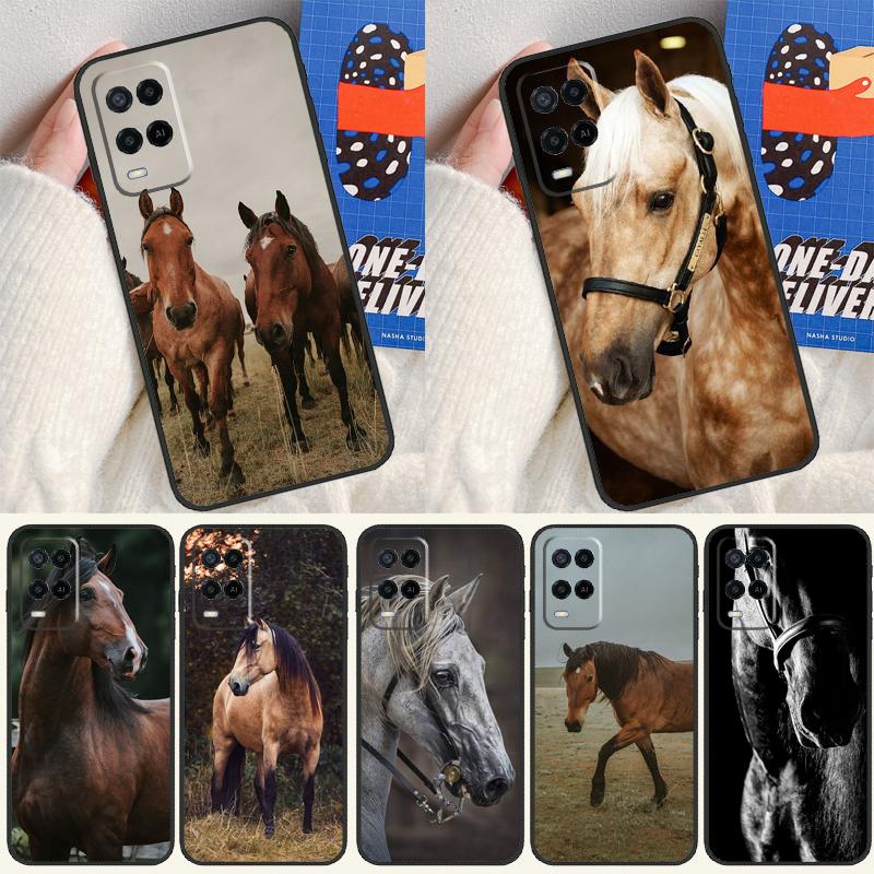 Horse Animal For Oppo A54 A57 S A78 A58 A98 A5 A9 A91 A15 A16 A17 A52 A72 A76 A96 A74 A94 A77 Phone Case