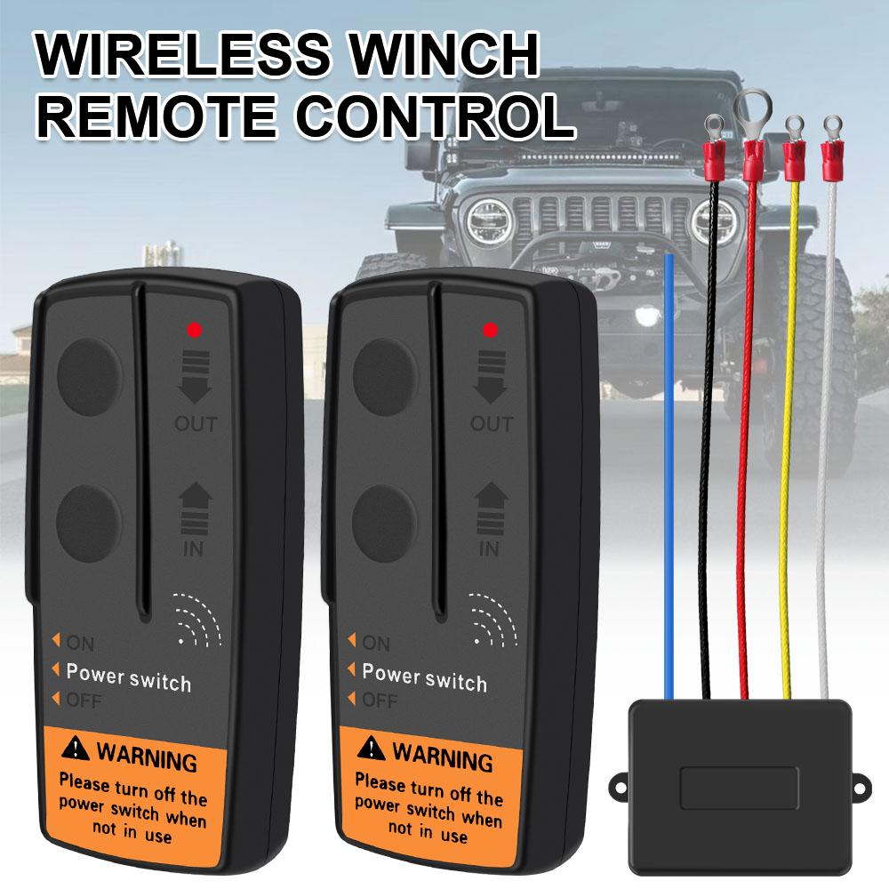 Wireless Remote Control Recovery Kit 2.4G 12V 24V Switch Controller for Jeep Off-road ATV Trailer 72W Electric Winch Universal