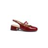 Sheepskin version thick heel leather bag head sandals women's summer wear with skirt Mary Jane shoes empty single shoes cool slippers