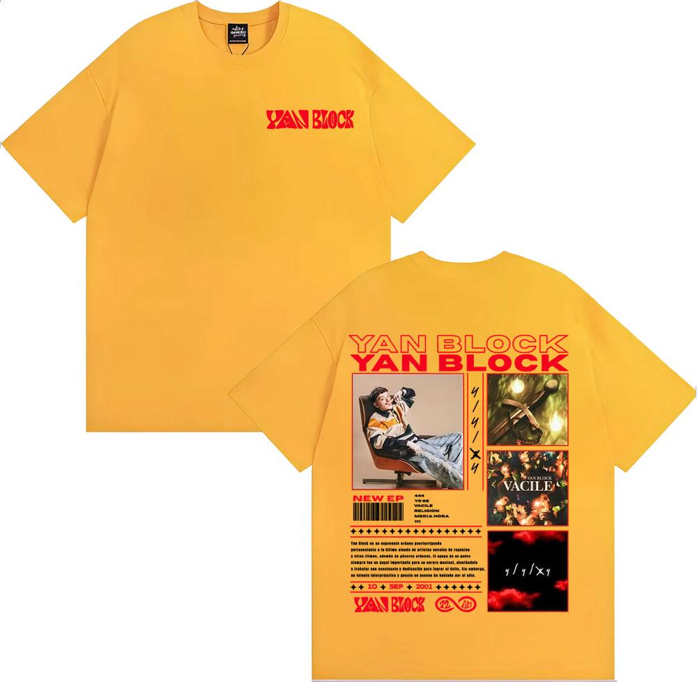 Rapper Yan Block Vacile Album 2025 Graphic T-shirts Men Clothing Fashion Hip Hop T-shirt Male Casual Cotton Short Sleeve T Shirt