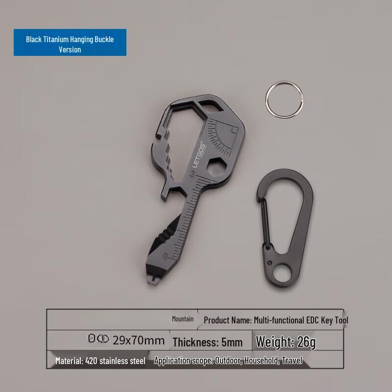 EDC Stainless Steel Multi-tool Keyring with Clip