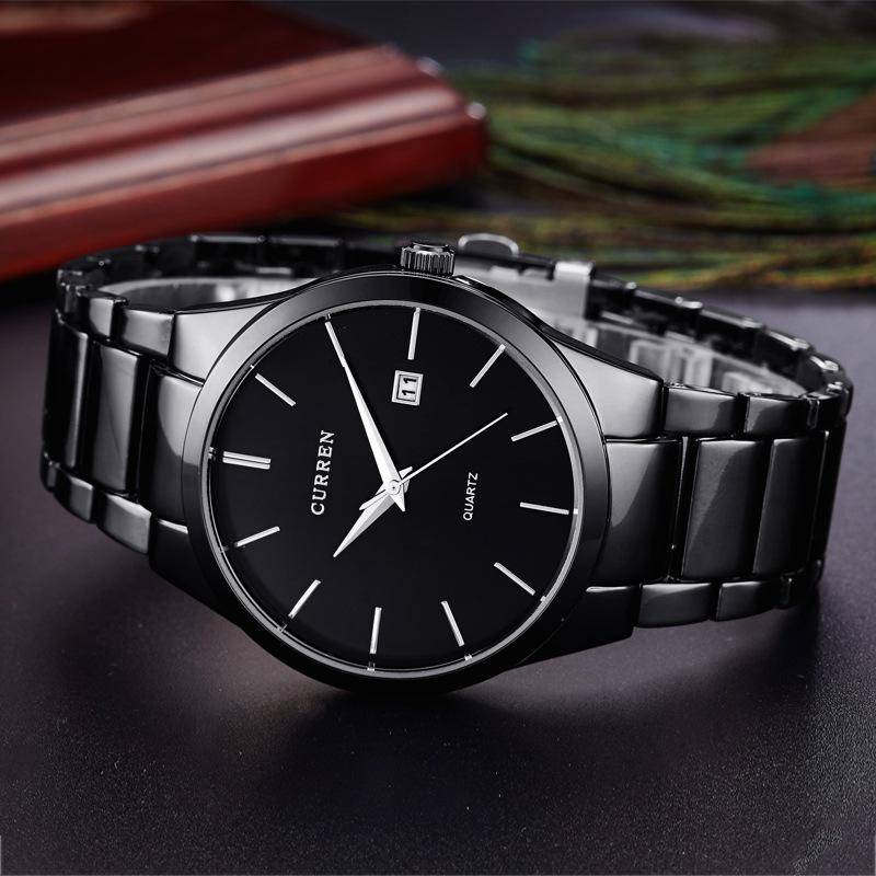 CURREN Men's Waterproof Watch Business Casual Fashion Calendar Steel Strap