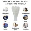 Selenit-Taschenflügel, Engelsstatue, Figuren, Schutzkristall für spirituelle Verbindung, Kristallengel für Heimdekoration, Büro, Tisch, Schlafzimmer, Auto, Armaturenbrett