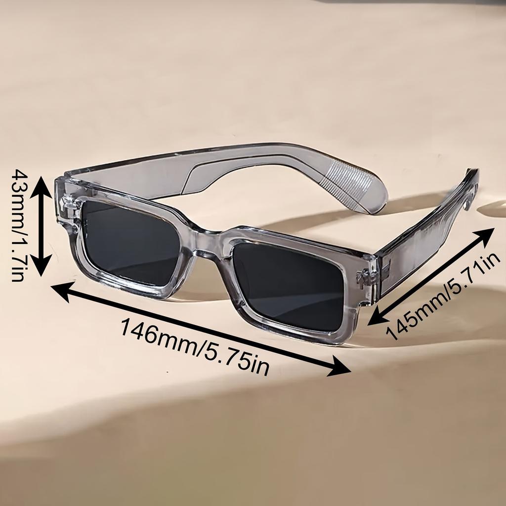 2pcs Fashion Thick Frame Square Sunglasses Men Women Small Frame Rice Nail Sun Glasses UV400 Protection
