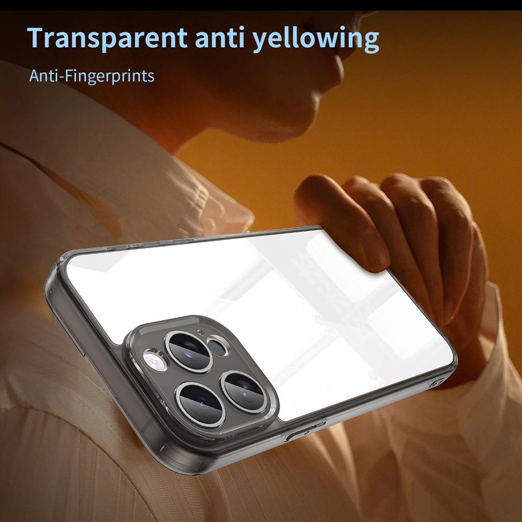 For iPhone 15 Pro Case TPU + Acrylic Phone Back Cover Anti Yellowing