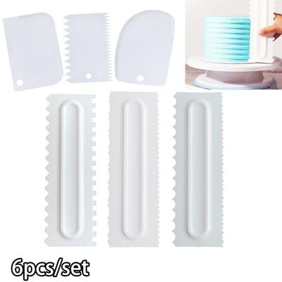 6 pçs bolo decoração estilo pente gelo raspador mais suave pastelaria cozimento ferramenta diy