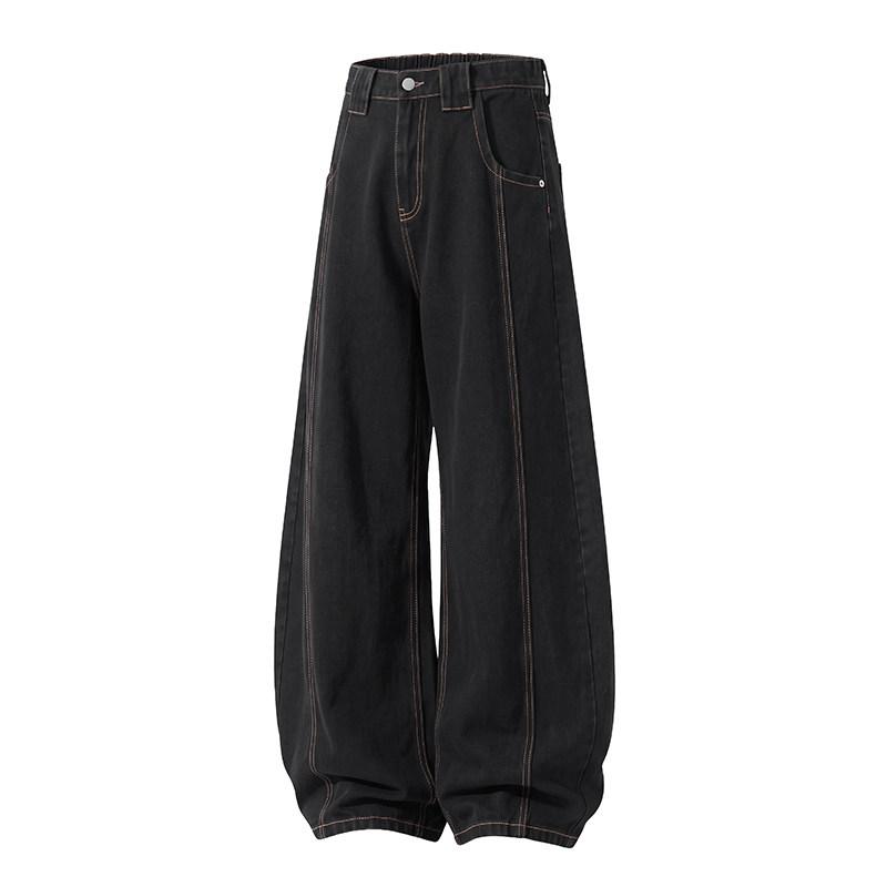 Neuankunft High Street Locker Gebogene Kante Jeans Herren Herbst Amerikanischer Stil Mode Klassisch Einfarbig Denim Hose Übergröße 8XL Jeans