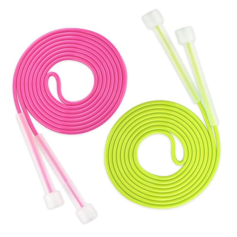 

2pcs Plastic Handle Jump Rope Adjustable Length Skipping Rope Outdoor Fun Activity Children Jump Skip Rope Exercise Tool 1