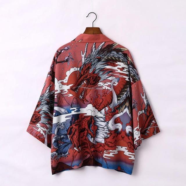 Harajuku Kimono Streetwear moda samuraj Cosplay japońska męska męska kimono Yukata tradycyjna szata