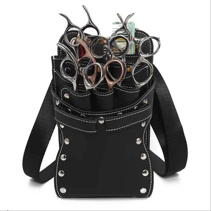 

Профессиональная сумка с 7 карманами для парикмахерских ножниц для салонных парикмахеров - Чехол-держатель для ножниц, клипс, кобура, пояс - Парикмахерский инструмент