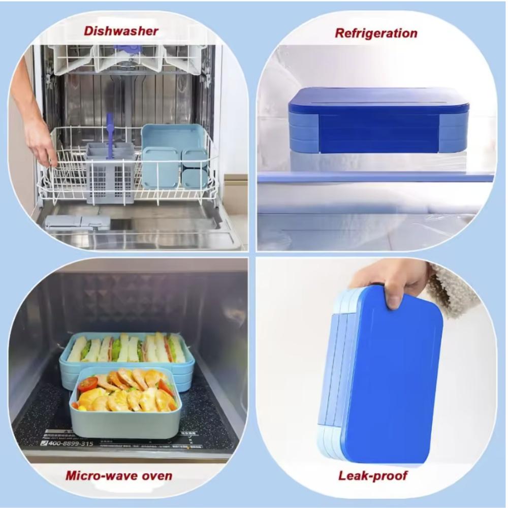 Lunch Box Leak Proof Bpa-free Bento Lunch Box for Multi-compartment Meal Planning Container for Work