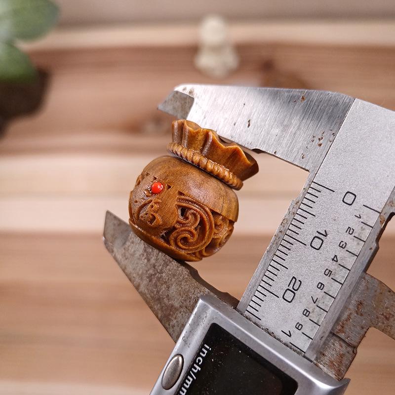 Green Sandalwood Gourd Pendant Phone Charm and DIY Hollow Ornament Jewelry.