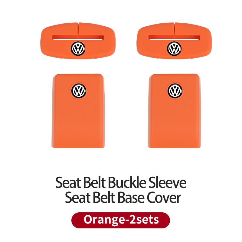 ear1 Car Silicone Seat Belt Buckle Covers Scratch-Resistant Protective Covers Car Interior Accessories For VW Golf Polo Tiguan Passat