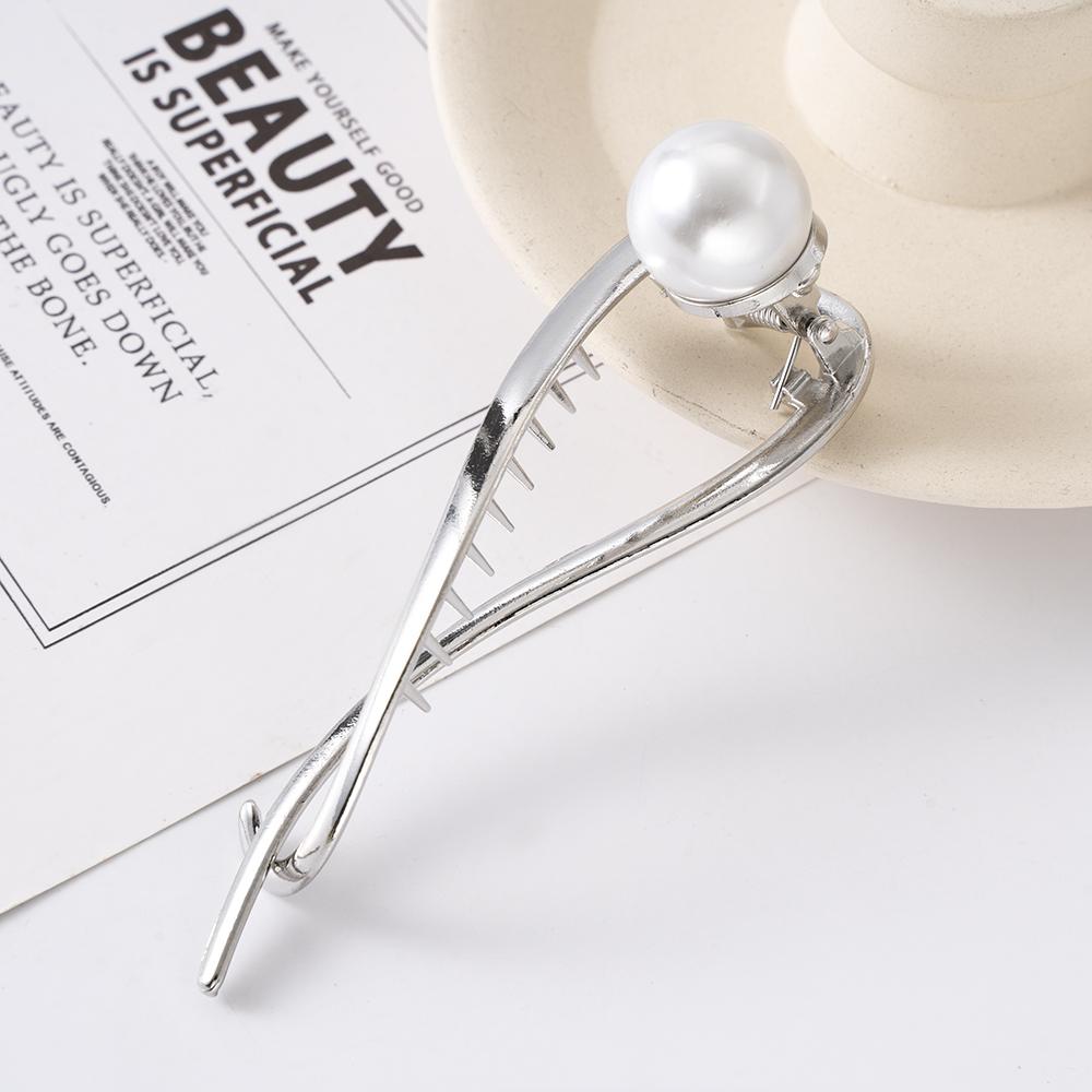 Metal Pearl Hair Claw Clip Women Hair Bun Twist Hairpin Flowers Headband Rhinestone Banana Barrettes Ponytail Hair Accessories