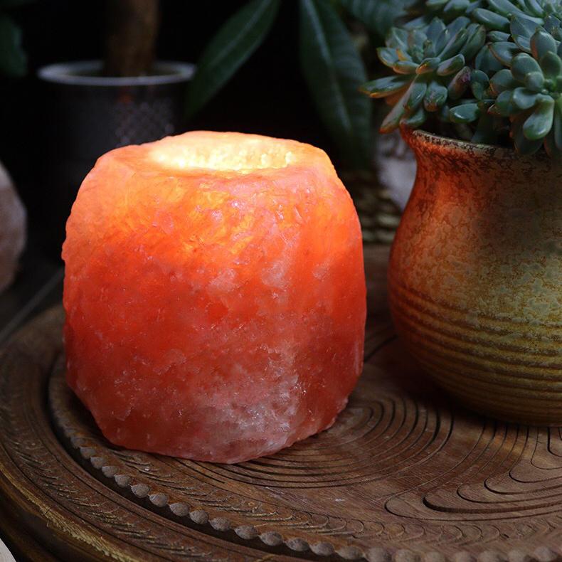 

Подсвечник из кристаллической солиУкрашение для ароматерапииНатуральный минеральный соляной каменьРомантическое декоративное украшениеПодсвечник из соли 1pc красный