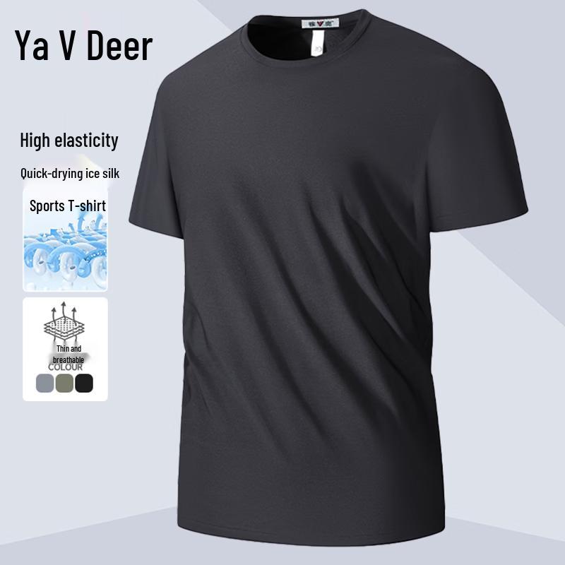 Yalou Men's Ice-Feel Quick-Dry Short Sleeve T-Shirt