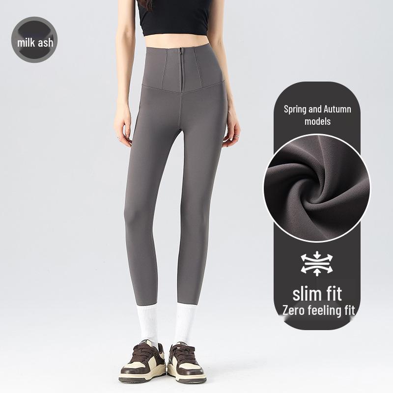 

Women s Spring/Autumn Zipper Shark Yoga Pants - Slimming Tummy Control, Hip Lifting, Thin Base Layer, 2025 Style. 4XL
