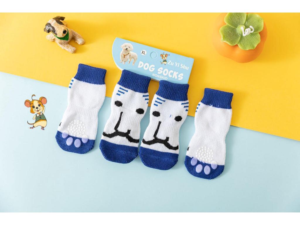 Four Seasons High-Quality Non-Slip Pet Socks for Small Dogs - Cotton Foot Covers for Teddy Dogs