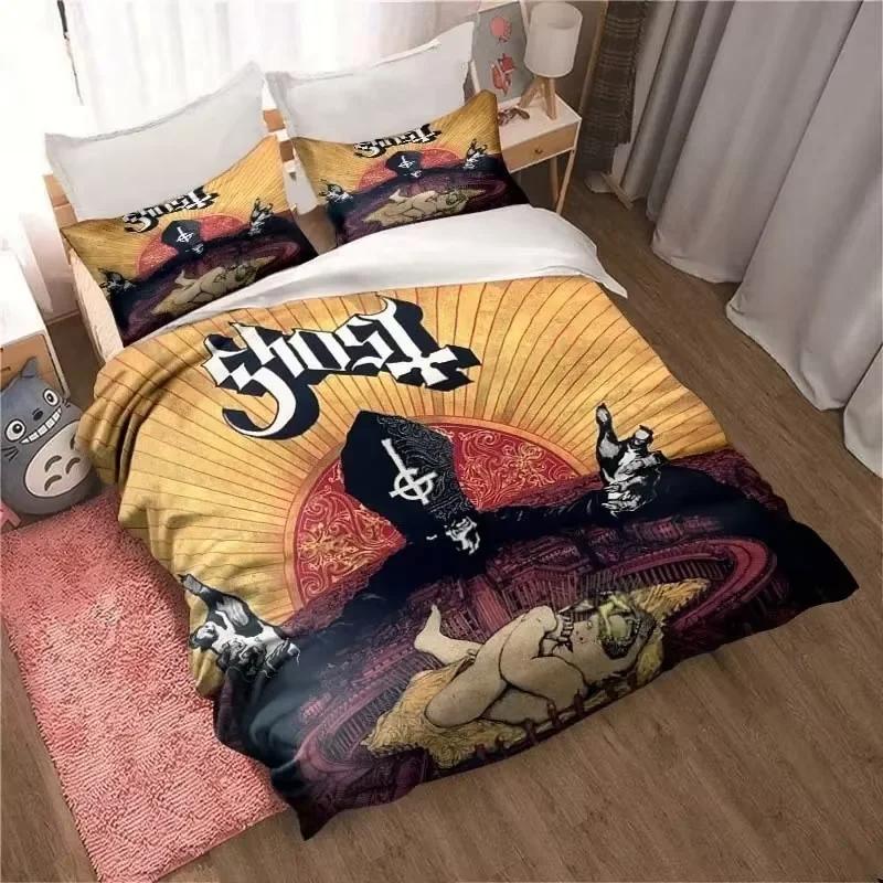 Rock Band Ghost Pattern Bedding Set For Bedroom Soft Modern Bedspreads Comefortable Kids Duvet Cover Quilt Cover And Pillowcase