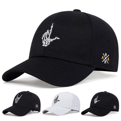 Unisex Skelettfinger Stickerei Baseballkappen Frühling Herbst Outdoor Verstellbare Freizeitkappen Sonnenschutzhut