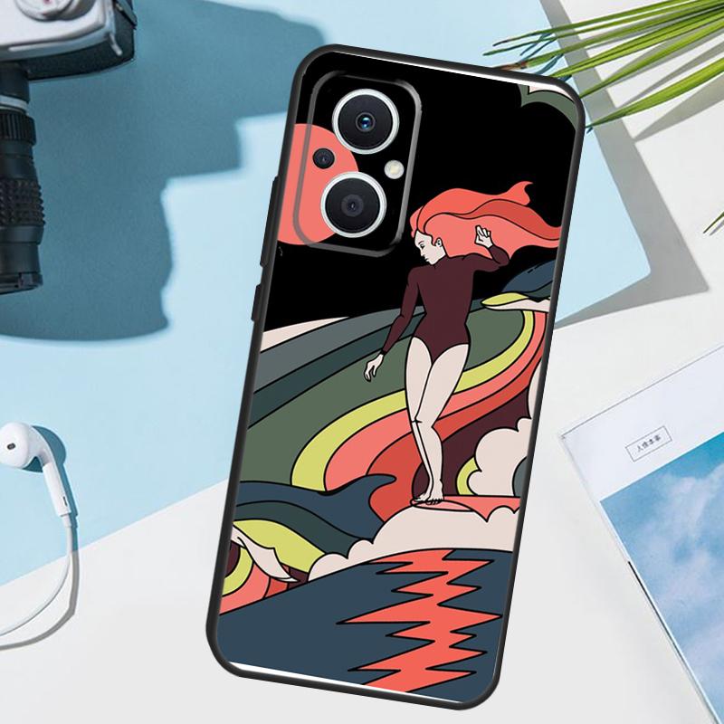 Surfboard Surfing Surf Girl Cover For OPPO Reno 14 Pro 10 11 12 13 14F 13F 12F 11F 7 8 Lite OPPO Find X9 X6 X5 X8 Pro Case