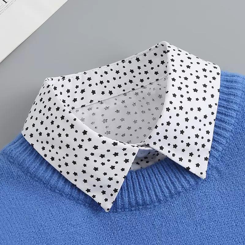 Białe Sztuczne Kołnierzyki Dla Kobiet Krata Klapa Odpinany Kołnierzyk Koszula Koronka Stójka Fałszywy Kołnierzyk Kobieta Zdejmowany Krawat Nep Kraagie