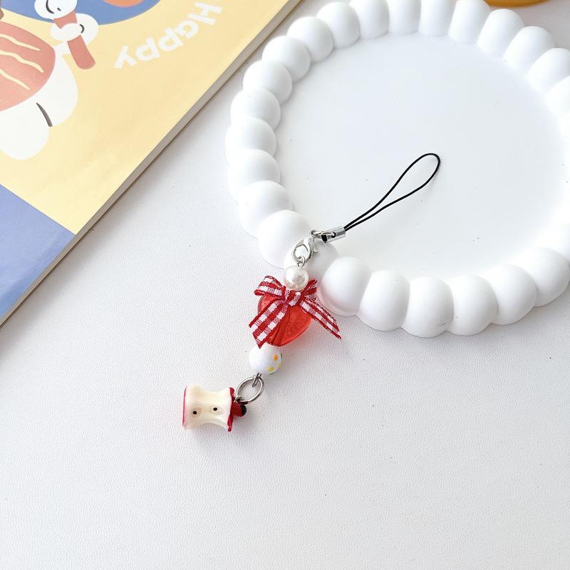 Japanese Korean Cute Apple Lanyard Pendant for USB Drives, AirPods, Earphones, and Bags