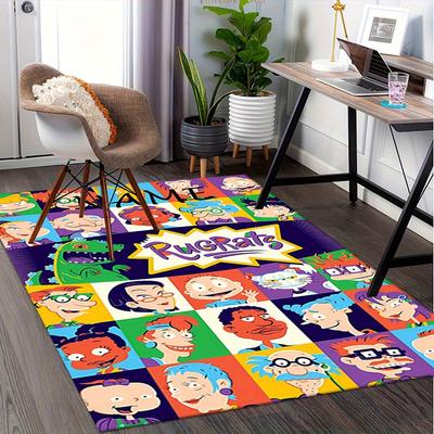 Rugrats, Characters, Cartoon Office Carpet Soft Polyester Entrance Carpet Washable Non Slip Machine