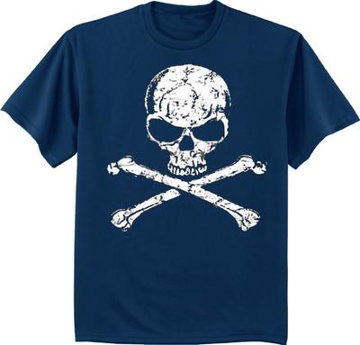 Schedel en Kuisbeenderen T-shirt voor Mannen Piraat Decal Ontwerp T-shirt Jolly Roger Unisex T-shirt