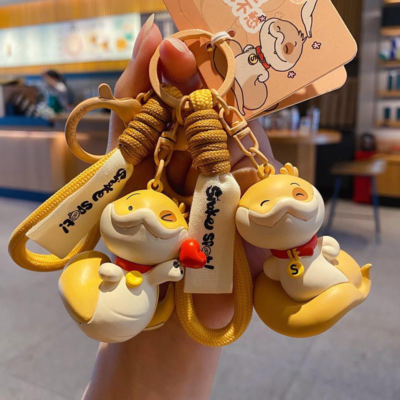 Diandian Snake Spot Keychain Cartoon Pendant New Year Mascot Backpack Decor Gift