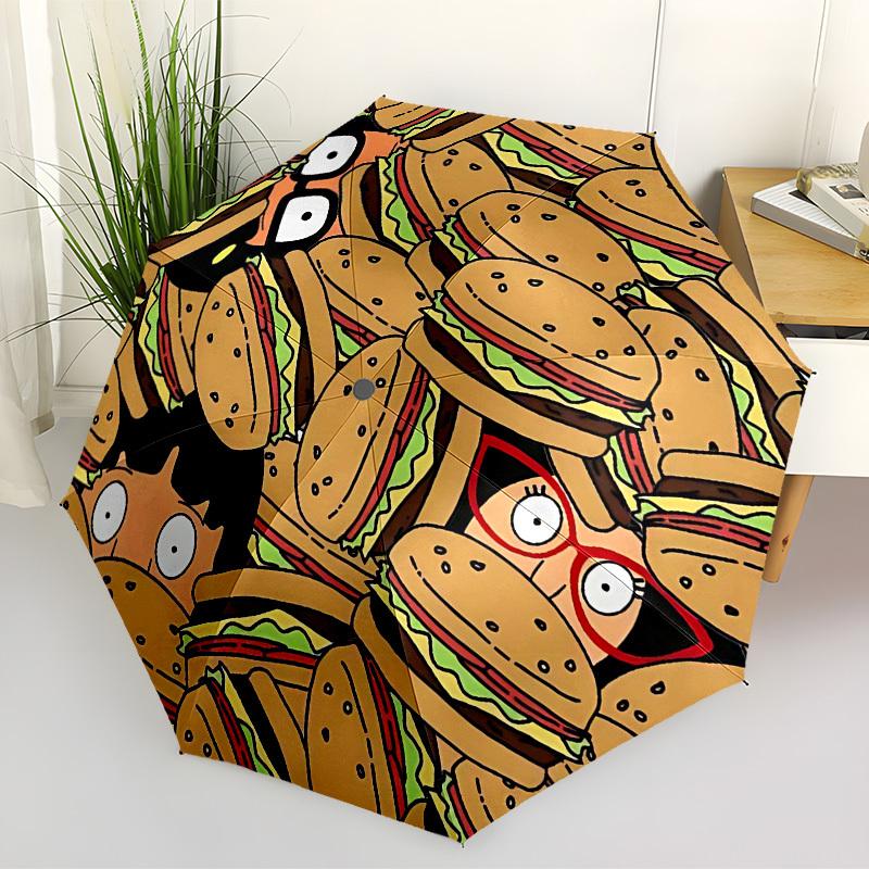 

1pc Bob s Burgers Family Automatic Folding Umbrella - Compact 8-Rib Design, Durable Plastic & Iron, Lightweight for Outdoor Daily Use, a0929220