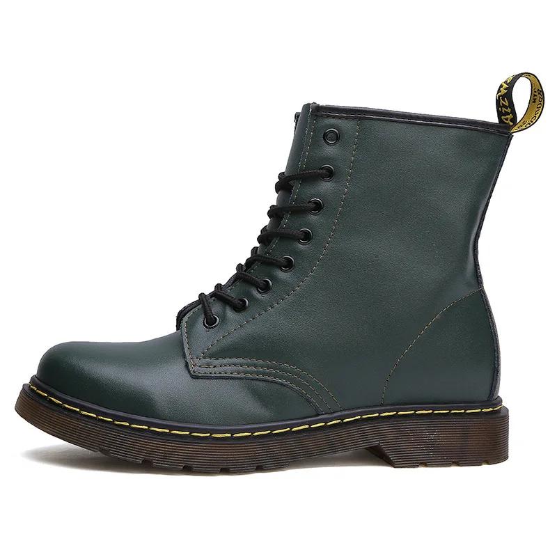 Fashion Genuine Leather Men Classic Six Hole Boots Fashion British Style Riding Short Ankle Boots Outdoor Boots Size 35-48 Women's Boot