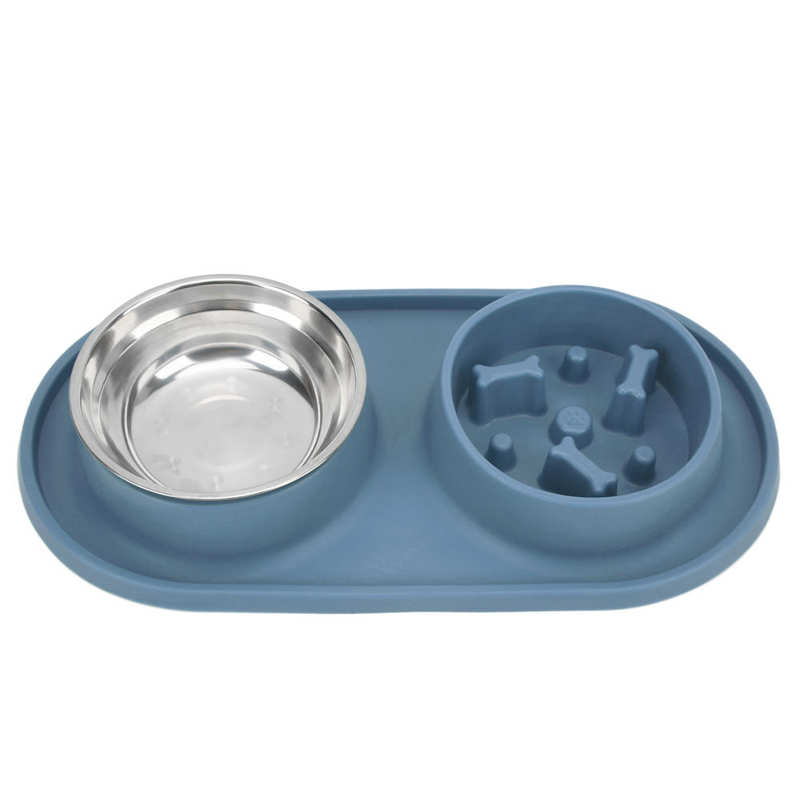 

Pet Slow Food Bowl Removable Pet Food and Water Bowls for Dogs for Cats синий