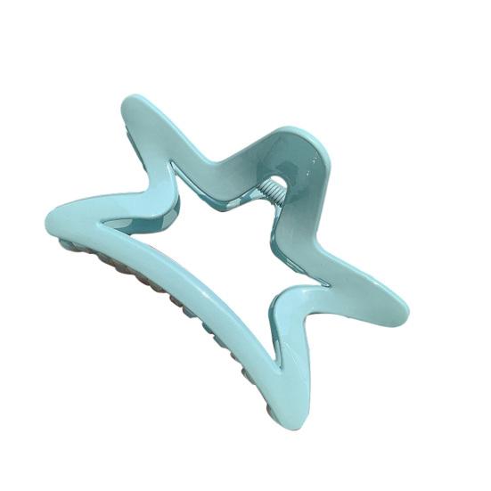 

Hair Claw Transparent Jelly Color Bow Tie Star Design Shark Clip Back Head Large Hair Clip Hair Accessory C